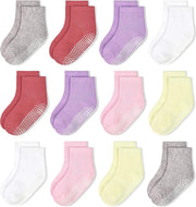 Non-Slip Toddler Socks, Girl Grip Socks for 1-10 Years Kids Girls Boys Toddler Sock with Grippers